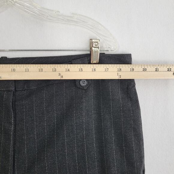Banana Republic Brushed Flannel Straight Trouser Size 16 Gray Pinstripe Work NEW - Picture 6 of 13